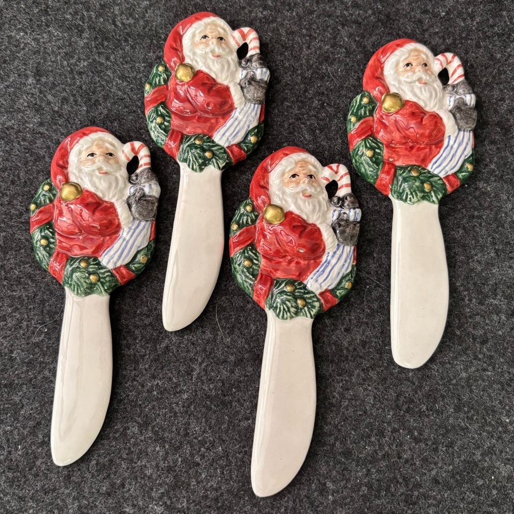 Fitz & Floyd Santa Canapé Knife Set from The Night Before Christmas Collection